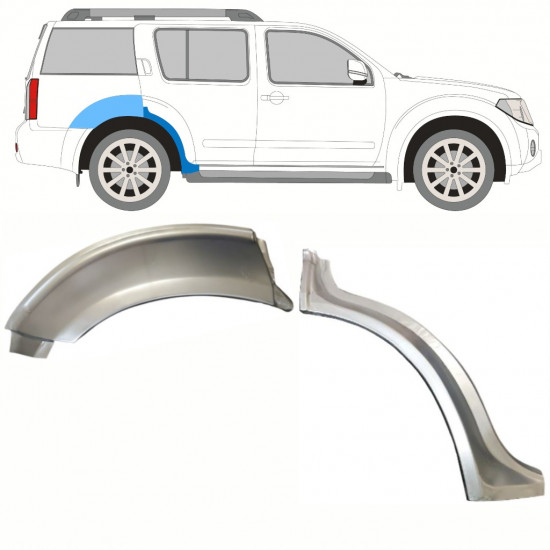 Pannello di riparazione parafango posteriore per Nissan Pathfinder R51 2004-2013 / Destra / Set 10354