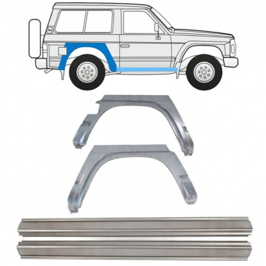 Pannello di riparazione sottoporta e parafango posteriore per Nissan Patrol Y60 GY60 1990-1997 / Sinistra+Destra / Set 11542