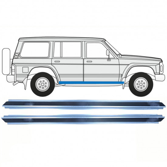 Pannello di riparazione sottoporta lamiera per Nissan Patrol Y60 GY60 1990-1997 / Sinistra = Destra (simmetrico) / Set 10312