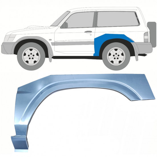 Pannello di riparazione parafango posteriore per Nissan Patrol Y61 GY61 1997-2009 / Sinistra 10219