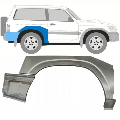 Pannello di riparazione parafango posteriore per Nissan Patrol Y61 GY61 1997-2009 / Destra / Set 10798
