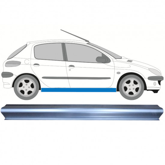 Pannello di riparazione sottoporta lamiera per Peugeot 206 206+ 1998-2012 / Sinistra = Destra (simmetrico) 8091