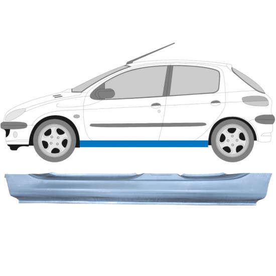 Sottoporta Lamiera Completo per Peugeot 206 206+ 1998-2012 / Sinistra 5492