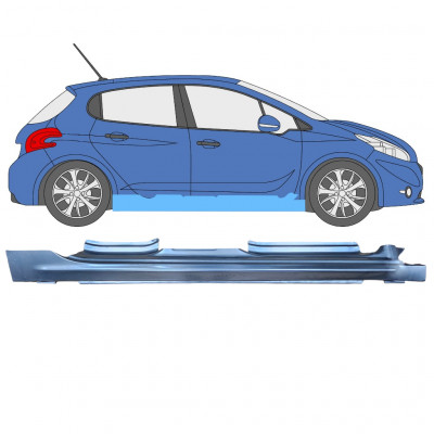 Sottoporta Lamiera Completo per Peugeot 208 2012-2019 / Destra 11617