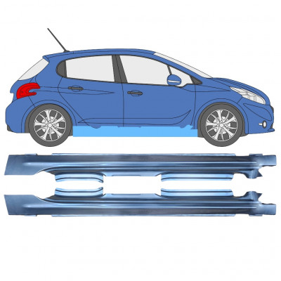 Sottoporta Lamiera Completo per Peugeot 208 2012-2019 / Sinistra+Destra / Set 11619