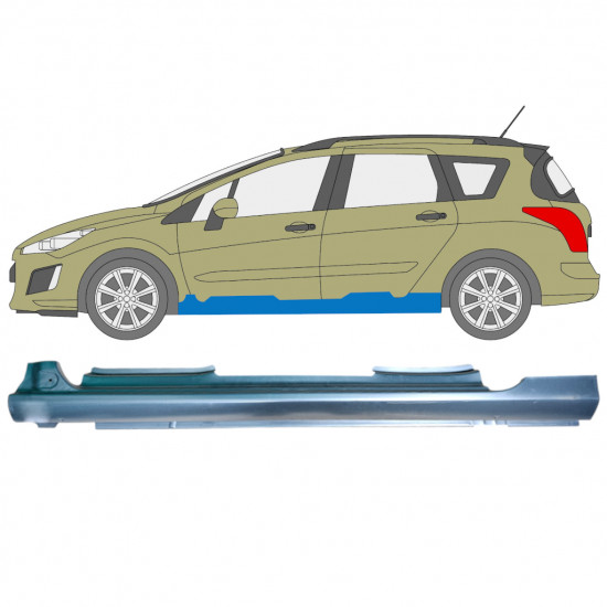 Sottoporta Lamiera Completo per Peugeot 308 2007-2013 / Sinistra 12887
