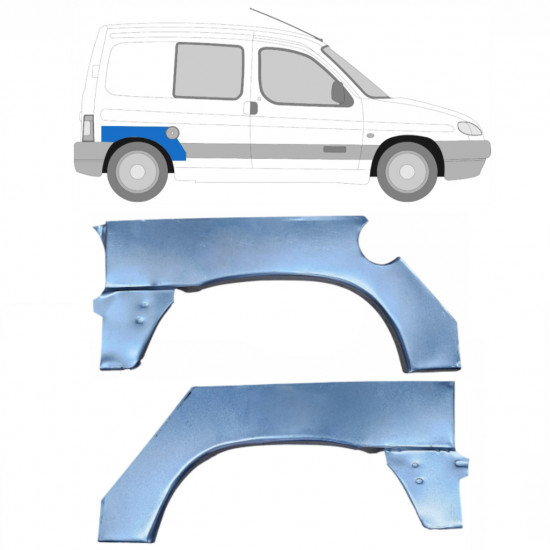 Pannello di riparazione parafango posteriore per Citroen Berlingo 1996-2008 / Sinistra+Destra / Set 14060
