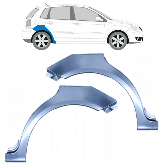 Pannello di riparazione parafango posteriore per Volkswagen Polo 2001-2009 / Sinistra+Destra / Set 9222
