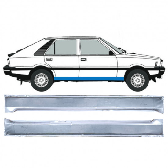 Pannello di riparazione sottoporta lamiera per FSO Polonez 1978-2002 / Sinistra+Destra / Set 12533