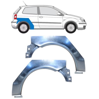 Pannello di riparazione parafango posteriore per Volkswagen Polo 2001-2009 / Sinistra+Destra / Set 16261