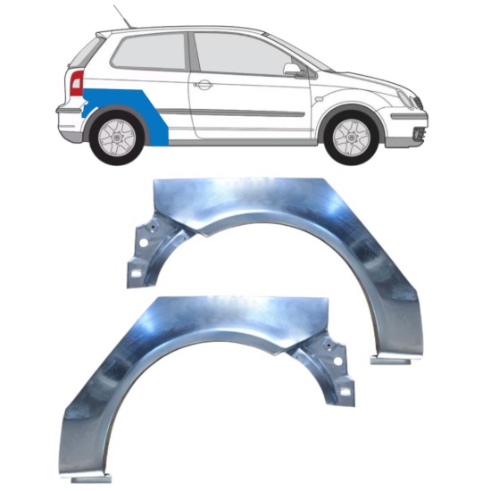 Pannello di riparazione parafango posteriore per Volkswagen Polo 2001-2009 / Sinistra+Destra / Set 16261