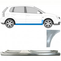 Lamiera di riparazione sottoporta completo e parafango anteriore per Volkswagen Polo 2001-2009 / Destra / Set 8729