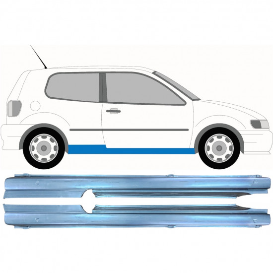 Sottoporta Lamiera Completo per Volkswagen Polo 1994-1999 / Sinistra+Destra / Set 9398