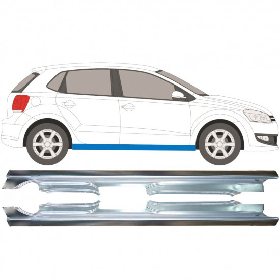 Sottoporta Lamiera Completo per Volkswagen Polo 2009-2017 / Sinistra+Destra / Set 9271