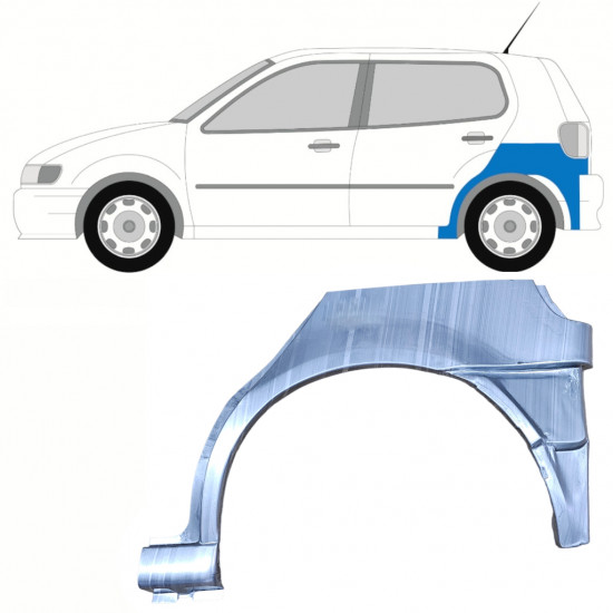 Pannello di riparazione sezione inferiore parafango posteriore per Volkswagen Polo 1994-1999 / Sinistra 10195