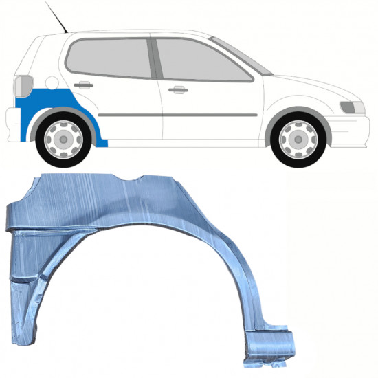 Pannello di riparazione sezione inferiore parafango posteriore per Volkswagen Polo 1994-1999 / Destra 10194