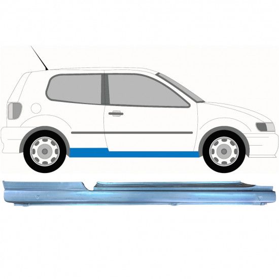 Sottoporta Lamiera Completo per Volkswagen Polo 1994-1999 / Destra 7127
