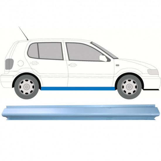 Pannello di riparazione sottoporta lamiera per Volkswagen Polo 1999-2001 / Sinistra = Destra (simmetrico) 7124