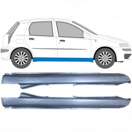 Sottoporta Lamiera Completo per Fiat Punto II 1999-2010 / Sinistra+Destra / Set 9472