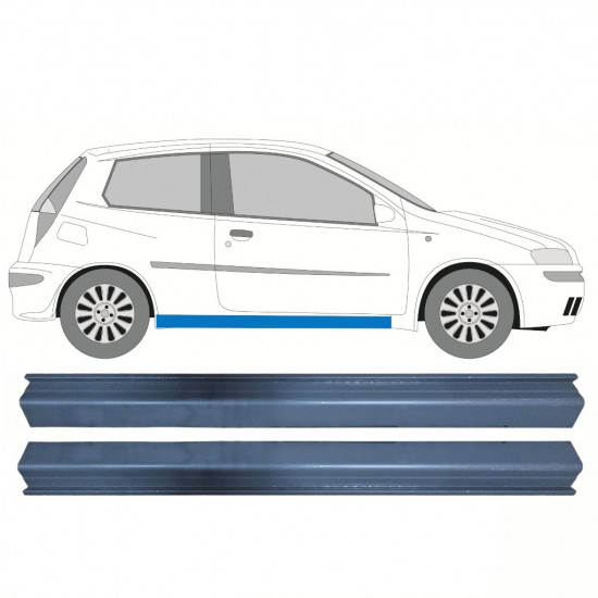 Pannello di riparazione sottoporta lamiera per Fiat Punto II 1999-2010 / Sinistra = Destra (simmetrico) / Set 10396