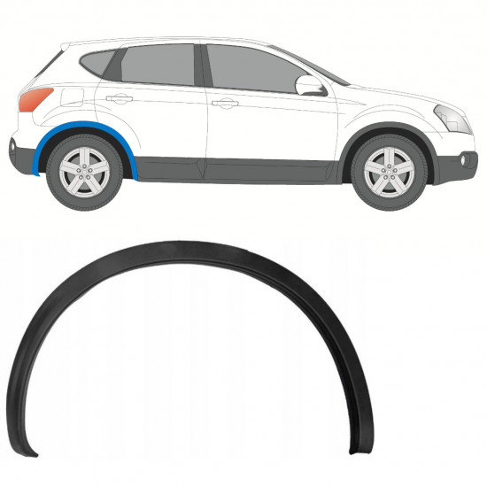 Modanatura laterale parafango posteriore per Nissan Qashqai 2007-2013 / Destra 12685