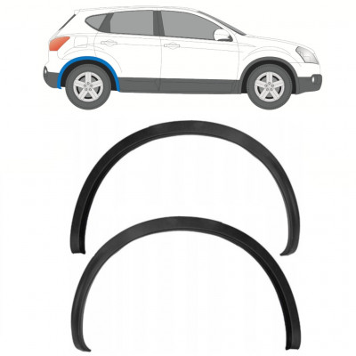 Modanatura laterale parafango posteriore per Nissan Qashqai 2007-2013 / Sinistra+Destra / Set 12687