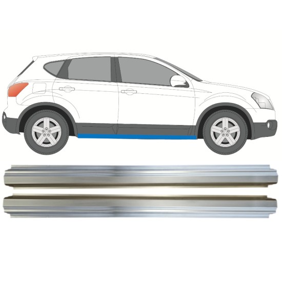 Pannello di riparazione sottoporta lamiera per Nissan Qashqai 2007-2013 / Sinistra+Destra / Set 14982