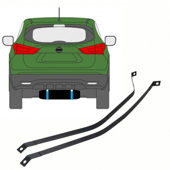 Cinghie serbatoio carburante per Nissan Qashqai 2013-2021 10141