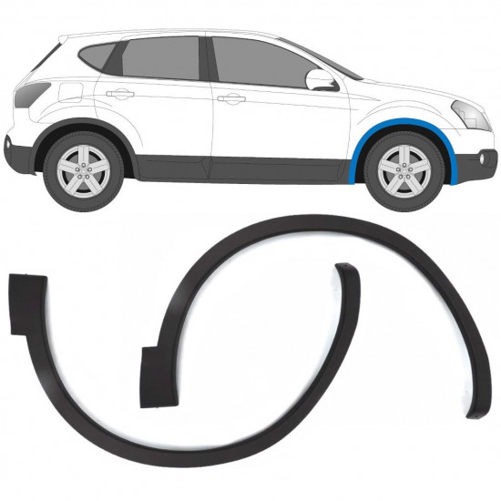 Modanatura parafango anteriore per Nissan Qashqai 2007-2013 / Sinistra+Destra / Set 10075