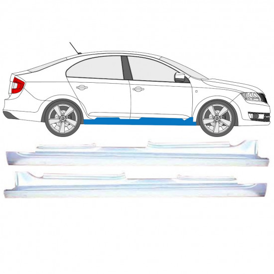 Sottoporta Lamiera Completo per Skoda Rapid 2012-2022 / Sinistra+Destra / Set 11607