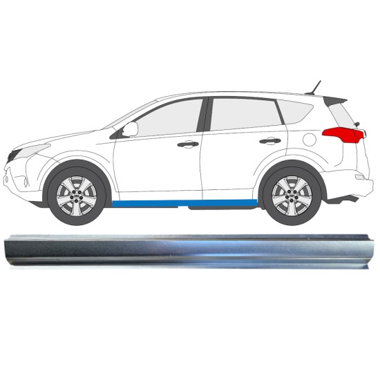 Pannello di riparazione sottoporta lamiera per Toyota Rav4 2013-2018 / Sinistra 16492