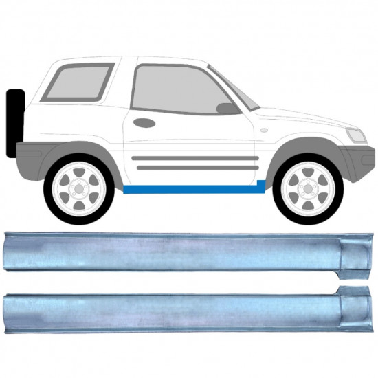 Pannello di riparazione sottoporta lamiera per Toyota Rav4 1994-2000 / Sinistra+Destra / Set 10642