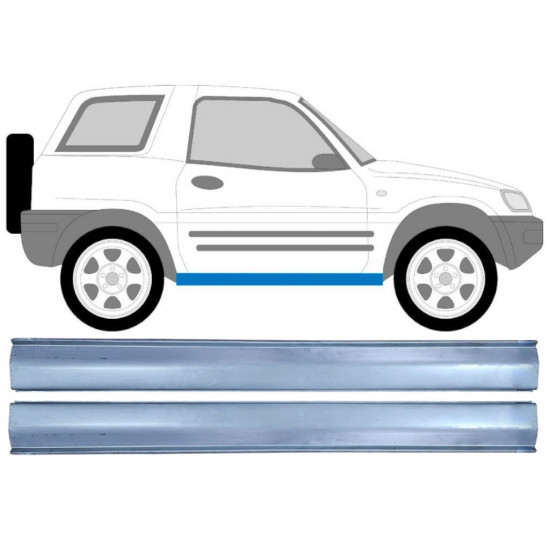 Pannello di riparazione sottoporta lamiera per Toyota Rav4 1994-2000 / Sinistra = Destra (simmetrico) / Set 9360