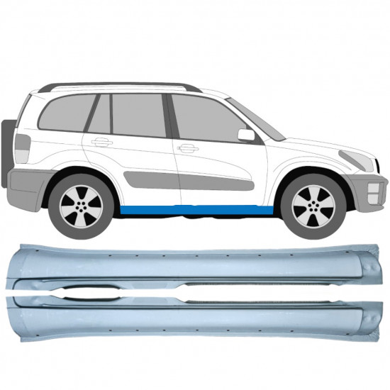 Sottoporta Lamiera Completo per Toyota Rav4 2000-2005 / Sinistra+Destra / Set 9397