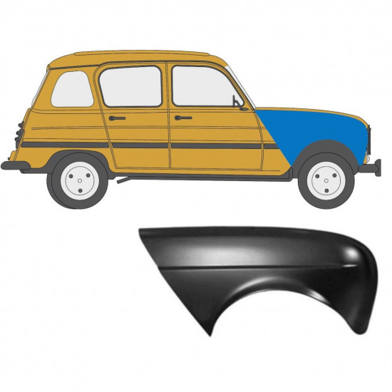 Parafango anteriore per Renault 4 1962-1993 / Destra 7380