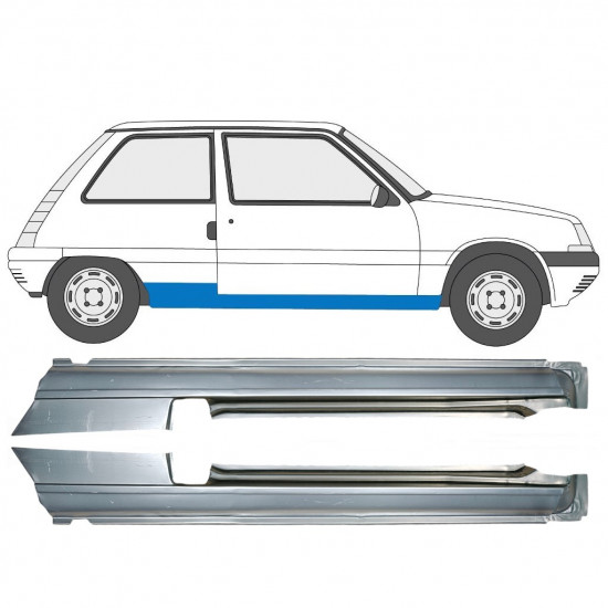 Sottoporta Lamiera Completo per Renault 5 1984-1996 / Sinistra+Destra / Set 9706