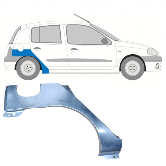 Pannello di riparazione parafango posteriore per Renault Clio II 1998-2012 / Destra 7267