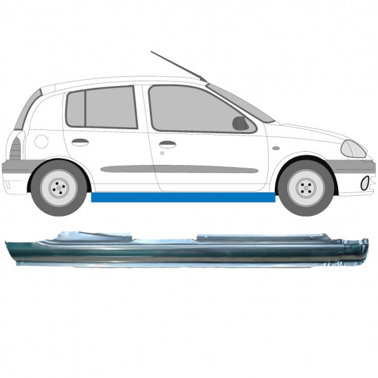 Sottoporta Lamiera Completo per Renault Clio II 1998-2012 / Destra 6968