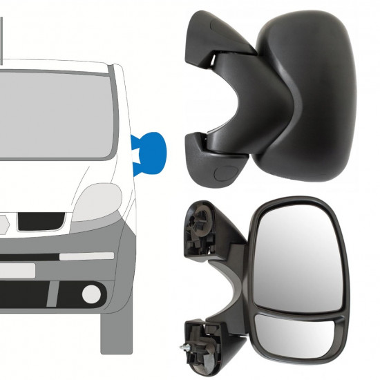 Specchietto laterale elettrico per Opel Vivaro 2001-2014 / Sinistra 13140