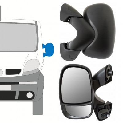 Specchietto laterale a regolazione manuale per Opel Vivaro 2001-2014 / Sinistra 13138