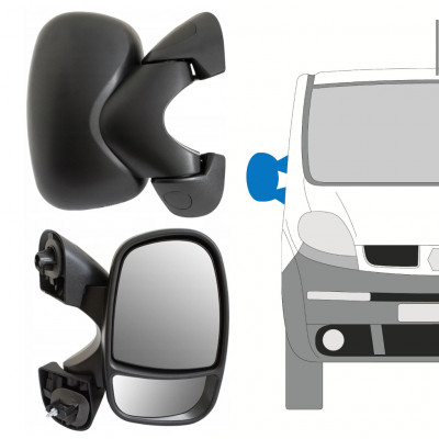 Specchietto laterale a regolazione manuale per Opel Vivaro 2001-2014 / Destra 13137