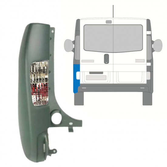 Angolo paraurti posteriore con lampada per Opel Vivaro 2001-2014 / Sinistra 15310