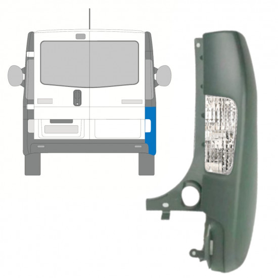 Angolo paraurti posteriore con lampada per Opel Vivaro 2001-2014 / Destra 15312