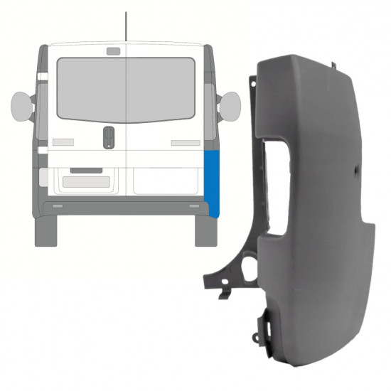 Angolo paraurti posteriore per Opel Vivaro 2001-2014 / Destra 15304