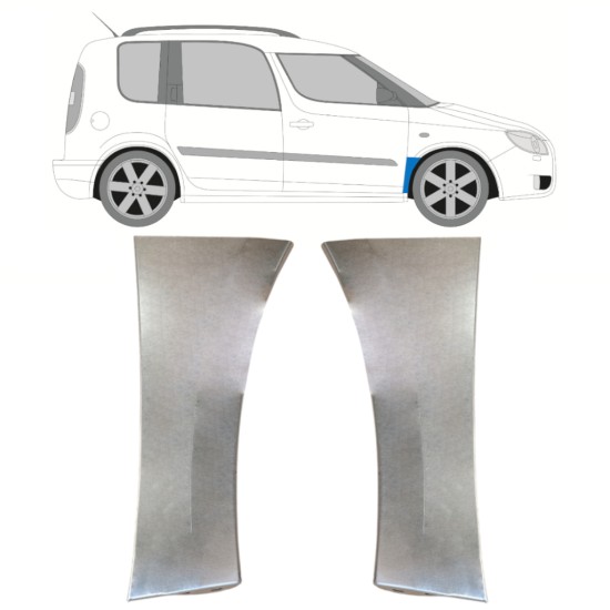 Pannello di riparazione parafango anteriore per Skoda Roomster Praktik 2006-2015 / Sinistra+Destra / Set 14695