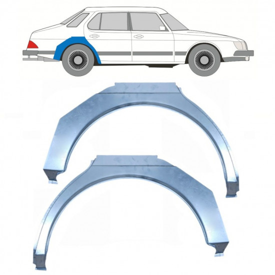 Pannello di riparazione parafango posteriore per Saab 900 1978-1998 / Sinistra+Destra / Set 11045