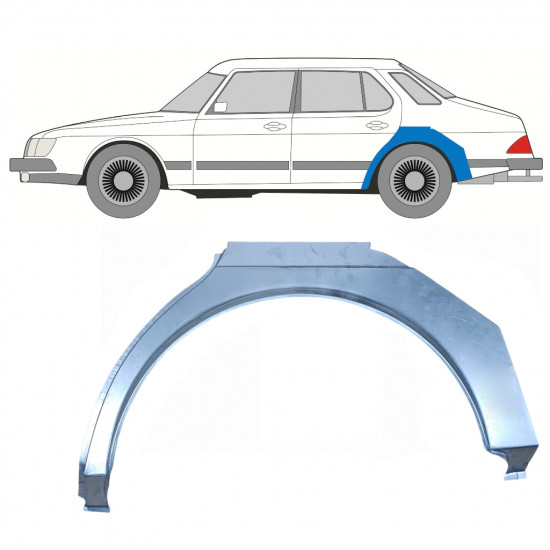 Pannello di riparazione parafango posteriore per Saab 900 1978-1998 / Sinistra 11044