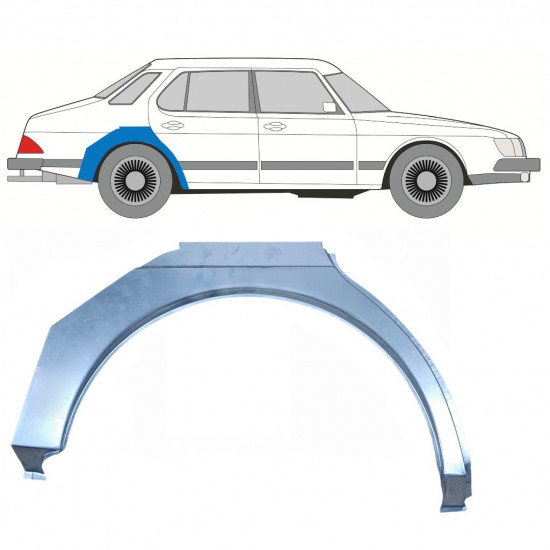 Pannello di riparazione parafango posteriore per Saab 900 1978-1998 / Destra 11043