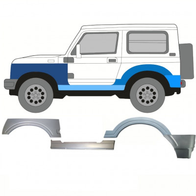 Pannello di riparazione sottoporta + parafango anteriore + posteriore per Suzuki Samurai 1981- / Sinistra / Set 11182