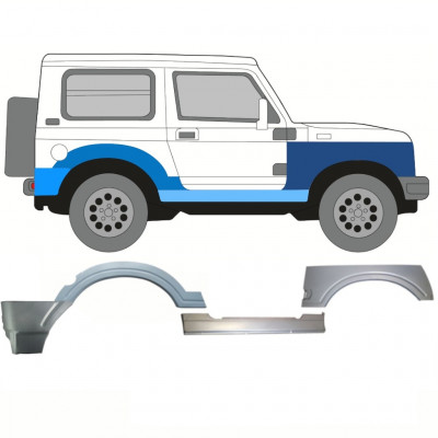 Pannello di riparazione sottoporta + parafango anteriore + posteriore per Suzuki Samurai 1981- / Destra / Set 11181